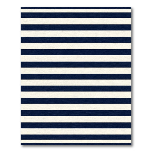 Navy Cream Horizontal Graphic Bar Rug