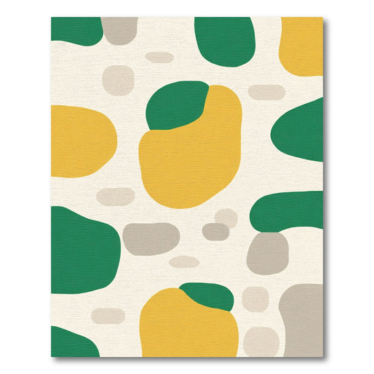 Abstract Organic Biomorphic Yellow Green Rug