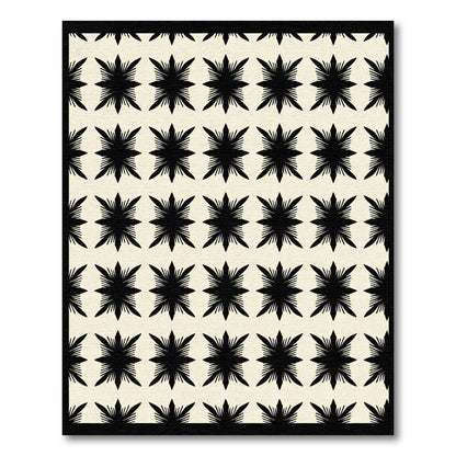 Black Starburst Geometric Cream Rug