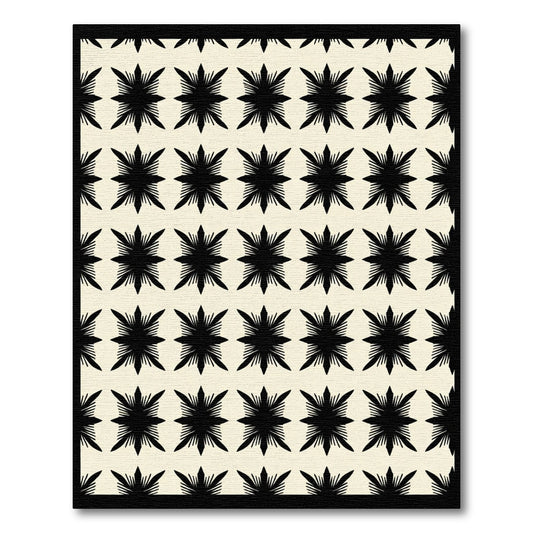 Black Starburst Geometric Cream Rug