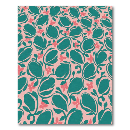 Pink Teal Floral Swirl Rug