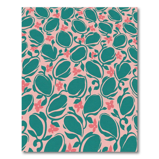 Pink Teal Floral Swirl Rug