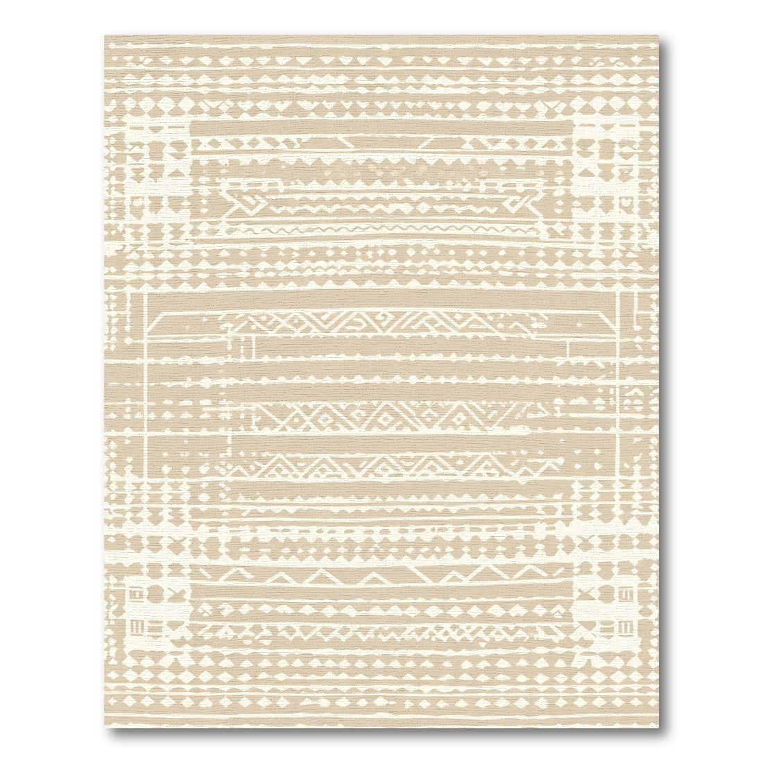 Cream Geometric Tribal Stripes Rug