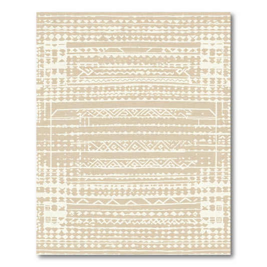 Cream Geometric Tribal Stripes Rug
