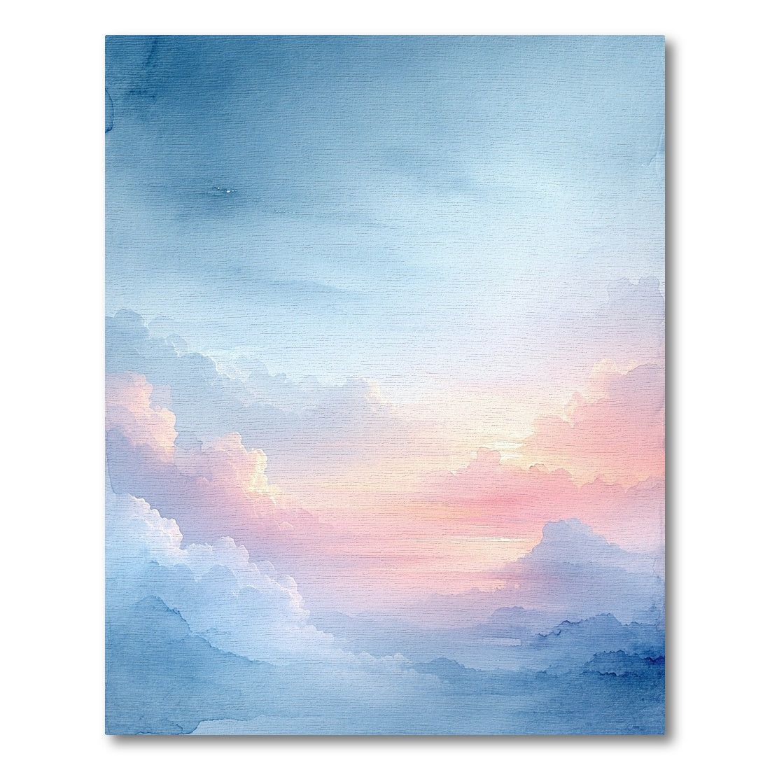 Dreamy Watercolor Clouds Sunset Rug