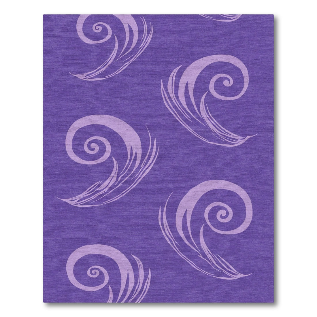Purple Swirling Feathered Scroll Rug