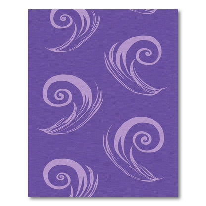 Purple Swirling Feathered Scroll Rug