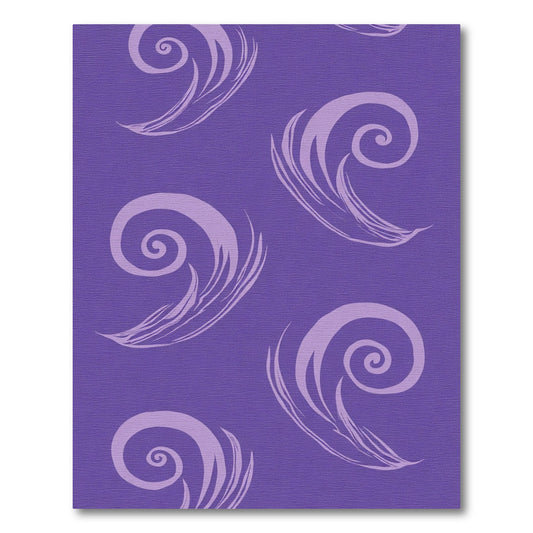 Purple Swirling Feathered Scroll Rug