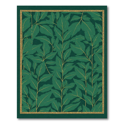 Deep Emerald Green Leafy Vines Rug