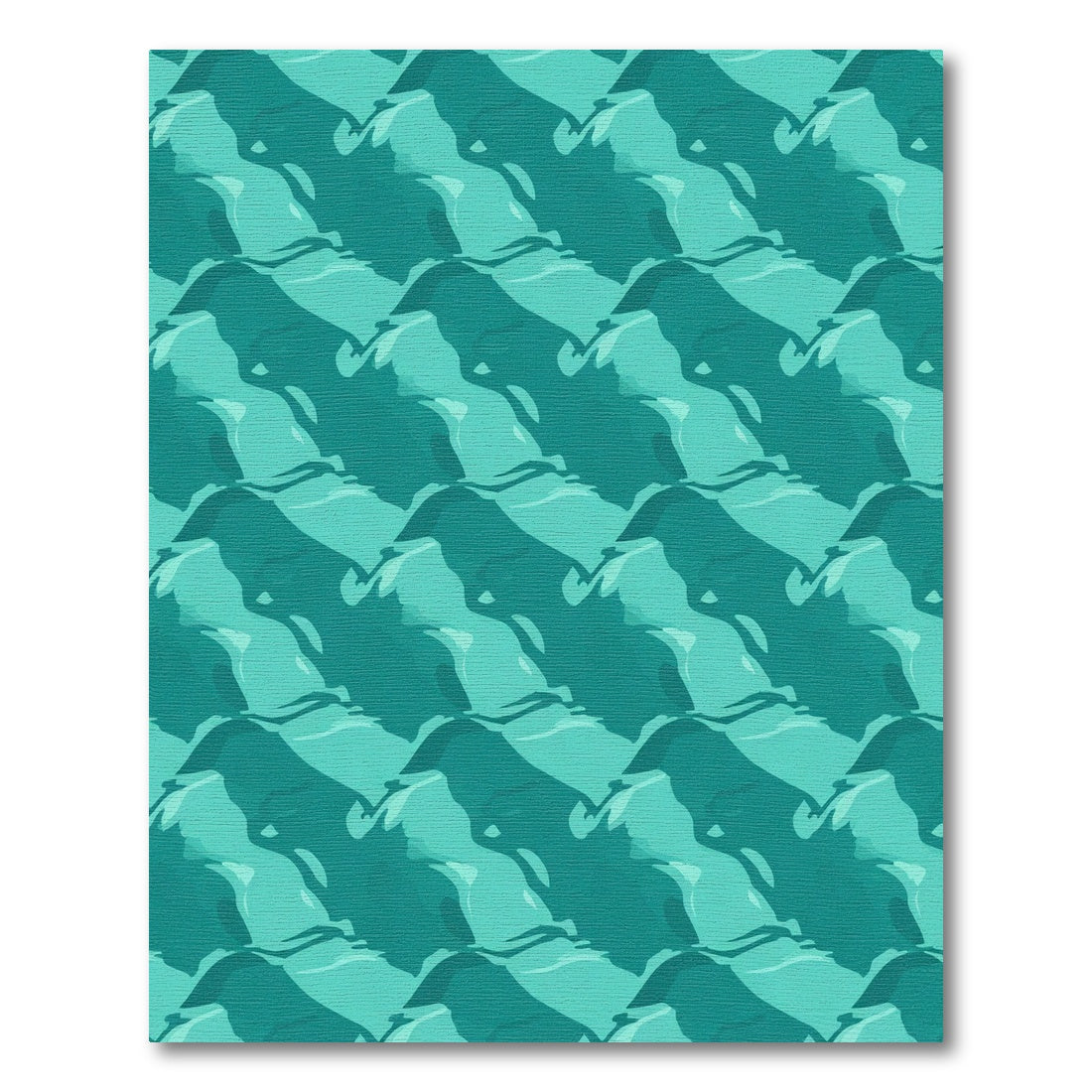 Teal Aquatic Ripple Flow Rug