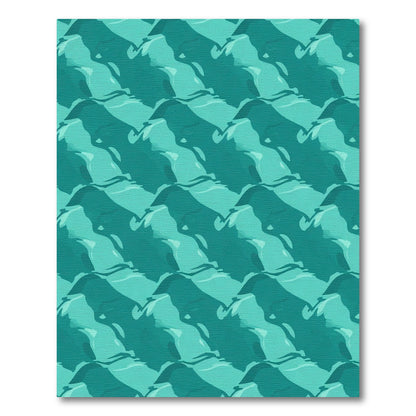 Teal Aquatic Ripple Flow Rug