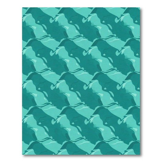 Teal Aquatic Ripple Flow Rug