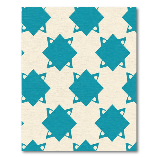 Teal Starburst Contemporary Geometric Rug