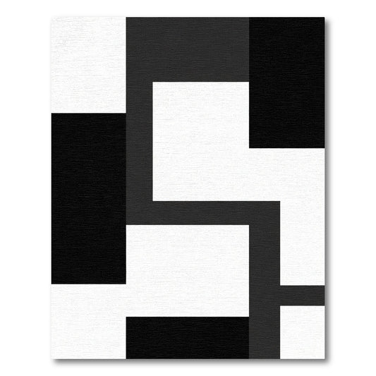 Monochromatic Geometric Block Layout Rug