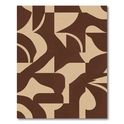 Deep Ochre Abstract Organic Shapes Rug