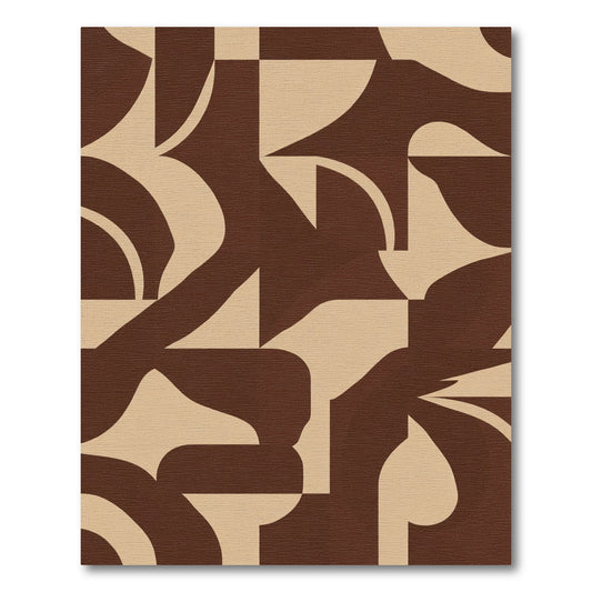 Deep Ochre Abstract Organic Shapes Rug