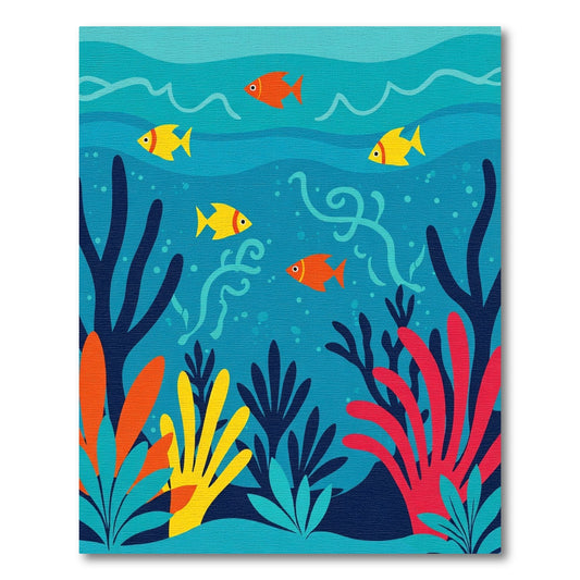 Bright Coral Reef Fish Undersea Swirls Rug