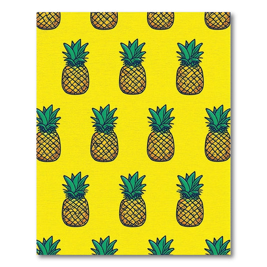 Vibrant Yellow Pineapple Pattern Rug