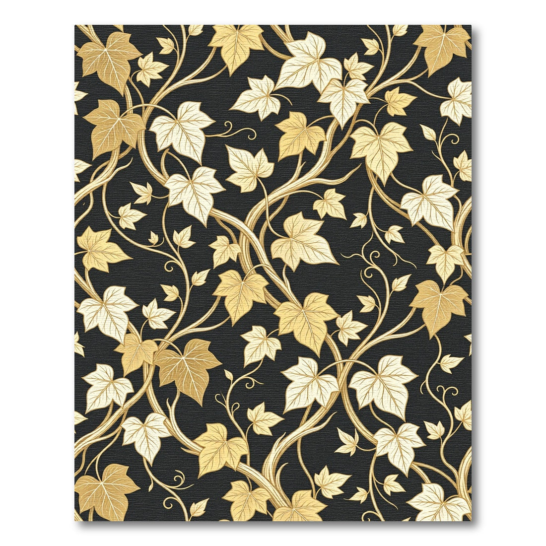 Golden Ivy Vine Foliage Rug