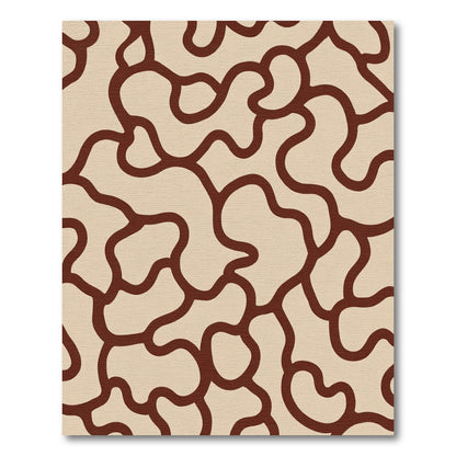 Organic Marbled Abstract Curves Rug