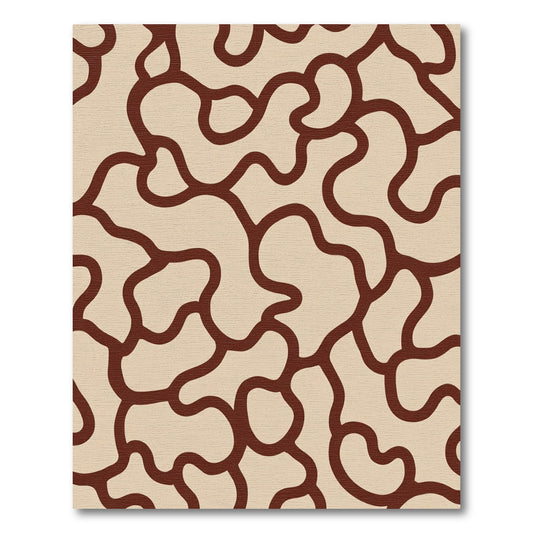 Organic Marbled Abstract Curves Rug