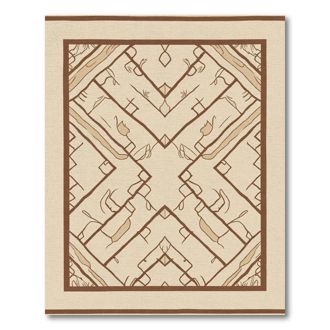 Stratified Beige Abstract Diamond Rug