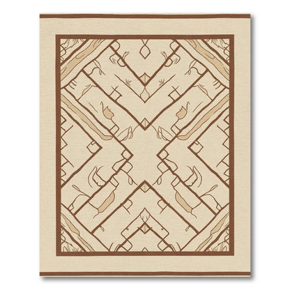 Stratified Beige Abstract Diamond Rug