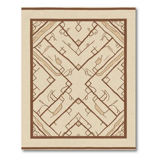 Stratified Beige Abstract Diamond Rug