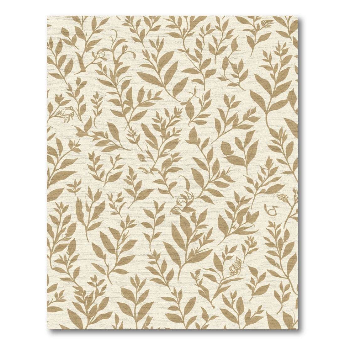 Gold Leaf Botanical Branch Pattern Rug
