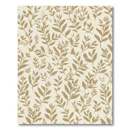 Gold Leaf Botanical Branch Pattern Rug