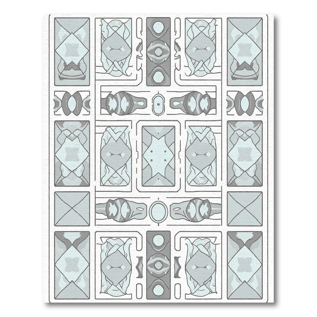 Geometric Slate Gray Abstract Arrangement Rug