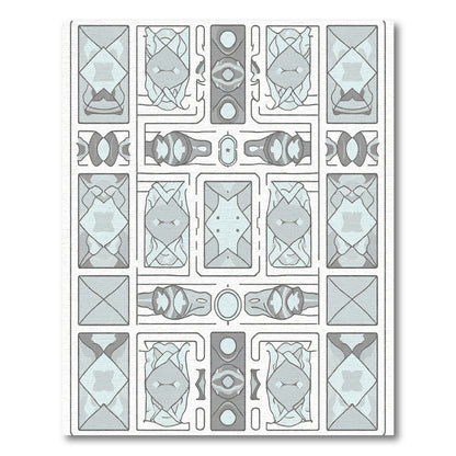 Geometric Slate Gray Abstract Arrangement Rug