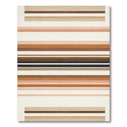 Warm Horizontal Striped Earth Tones Rug
