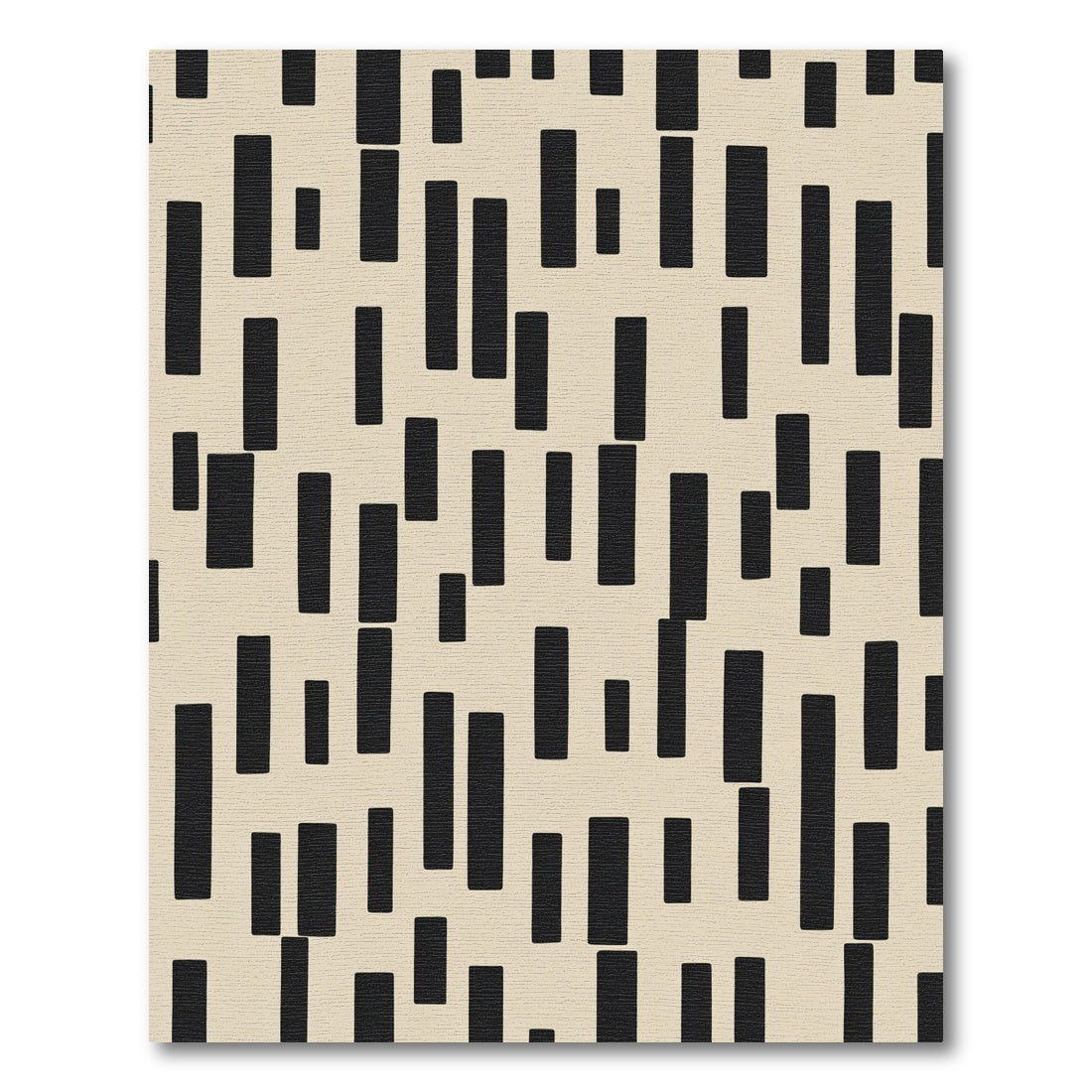 Modern Black Rectangular Grid Rug