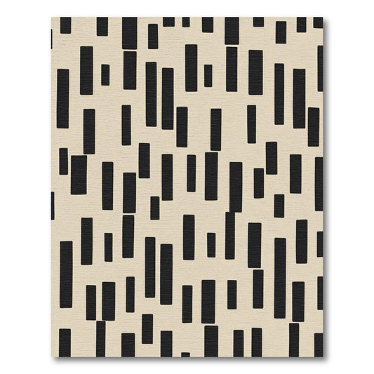 Modern Black Rectangular Grid Rug