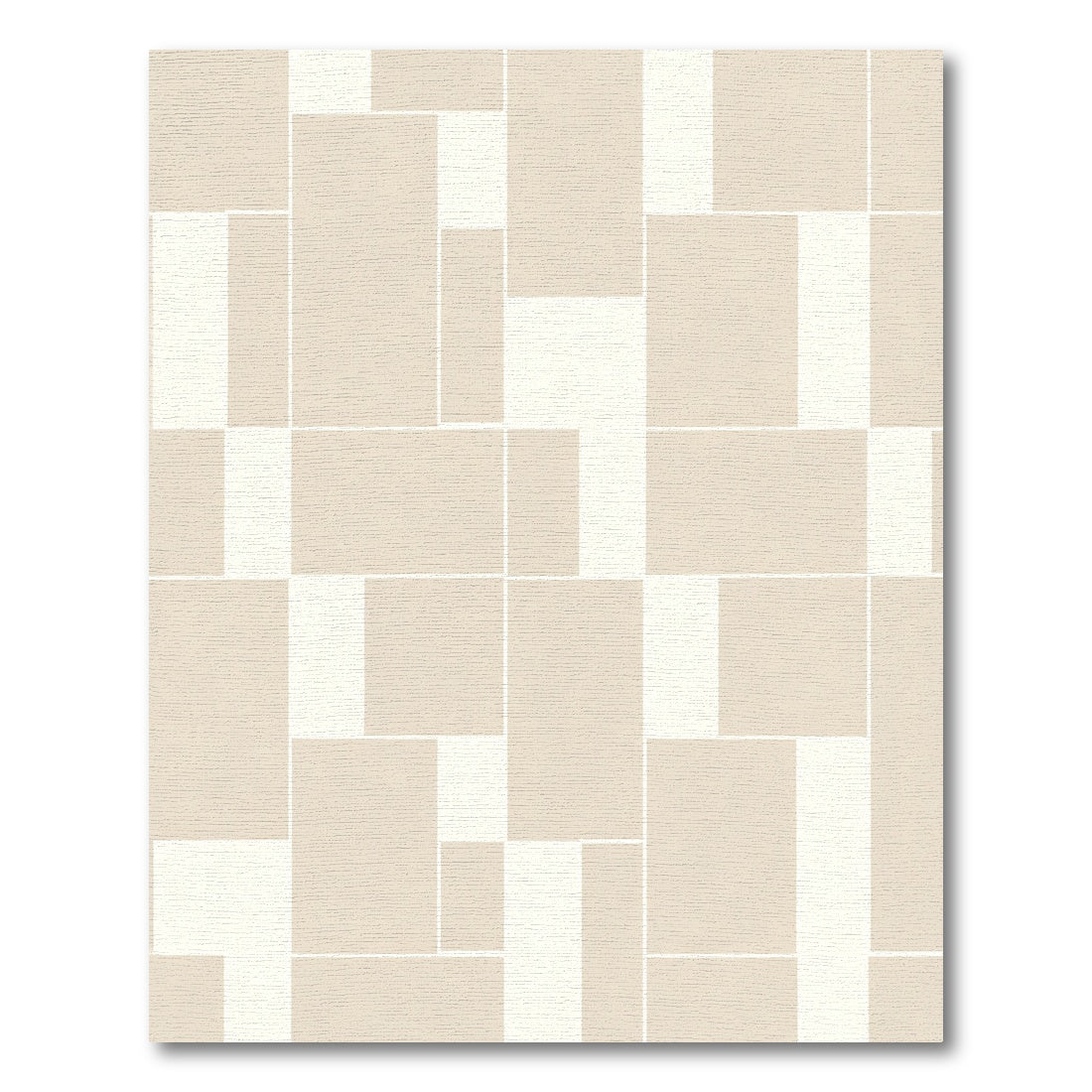 Modern Beige Geometric Blocks Rug