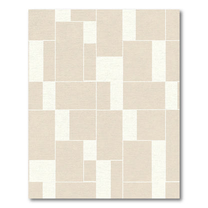 Modern Beige Geometric Blocks Rug