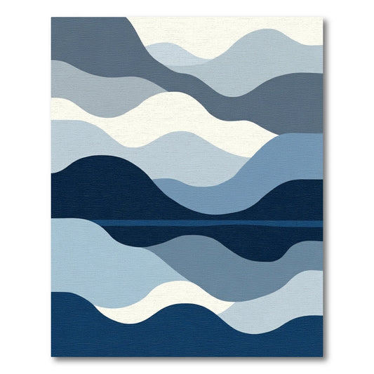 Indigo Wave Landscape Serene Layers Rug