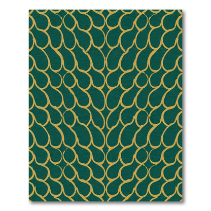 Deep Emerald Gold Scales Rug