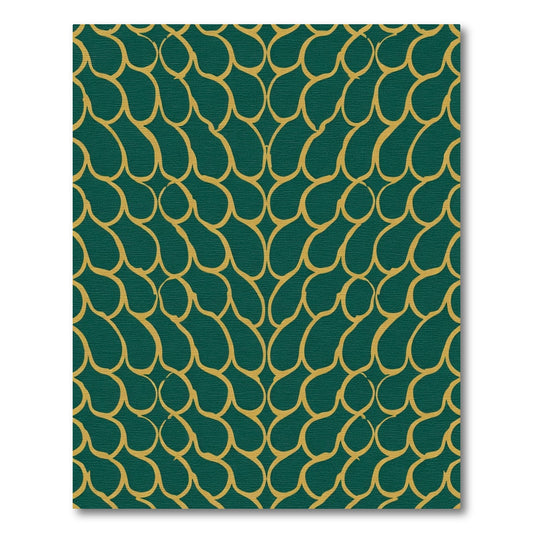 Deep Emerald Gold Scales Rug