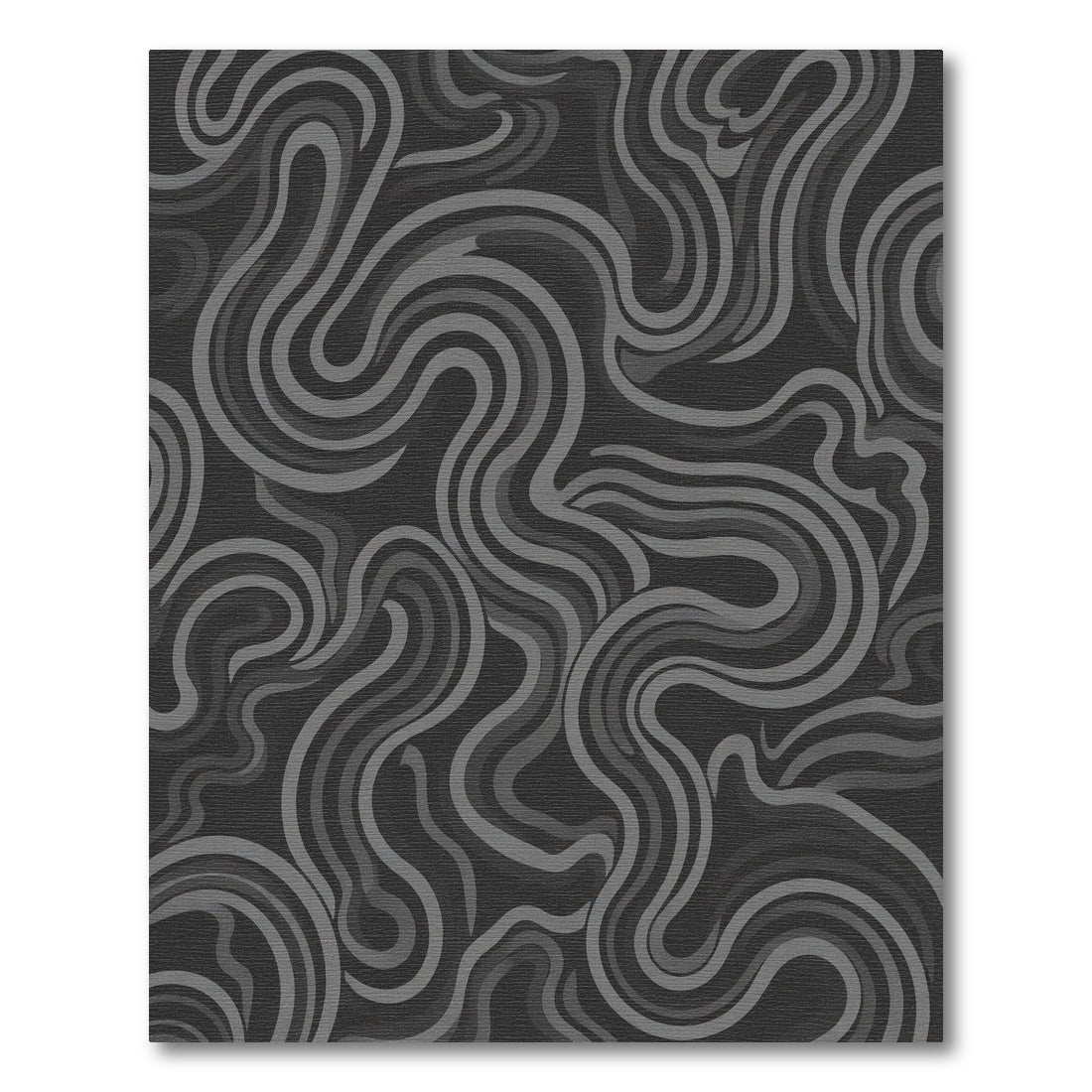 Dark Gray Swirling Ribbon Rug