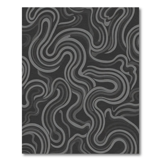 Dark Gray Swirling Ribbon Rug