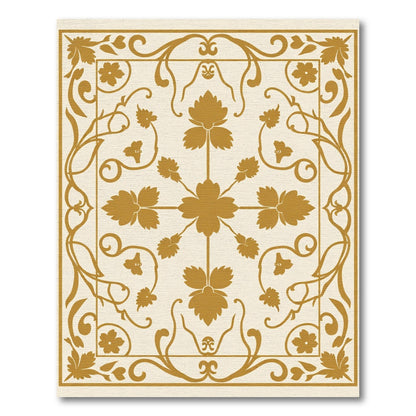 Golden Vine Floral Medallion Rug