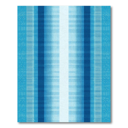 Cool Blue Vertical Gradient Stripes Rug
