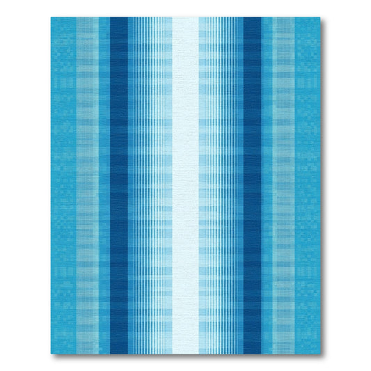 Cool Blue Vertical Gradient Stripes Rug