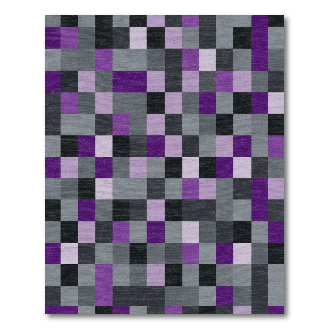 Amethyst Gray Pixel Grid Rug