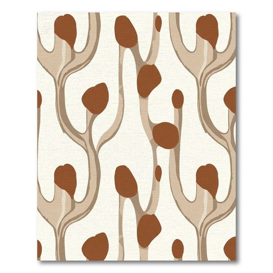 Brown Organic Branch Abstract Natural Rug