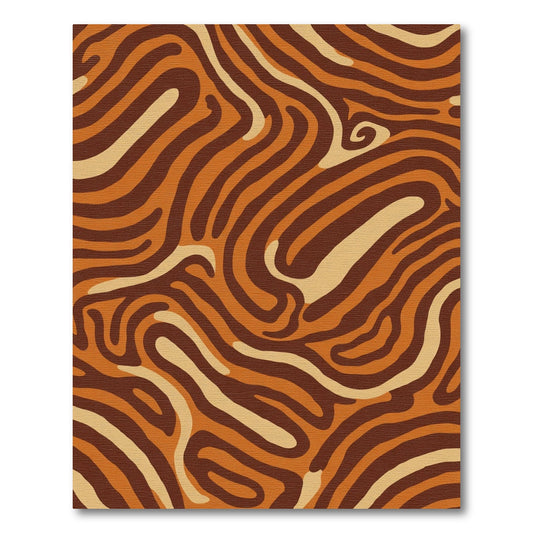 Warm Clay Abstract Swirl Rug
