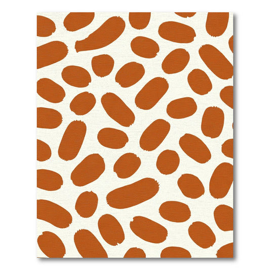 Terracotta Stripe Abstract Spots Rug