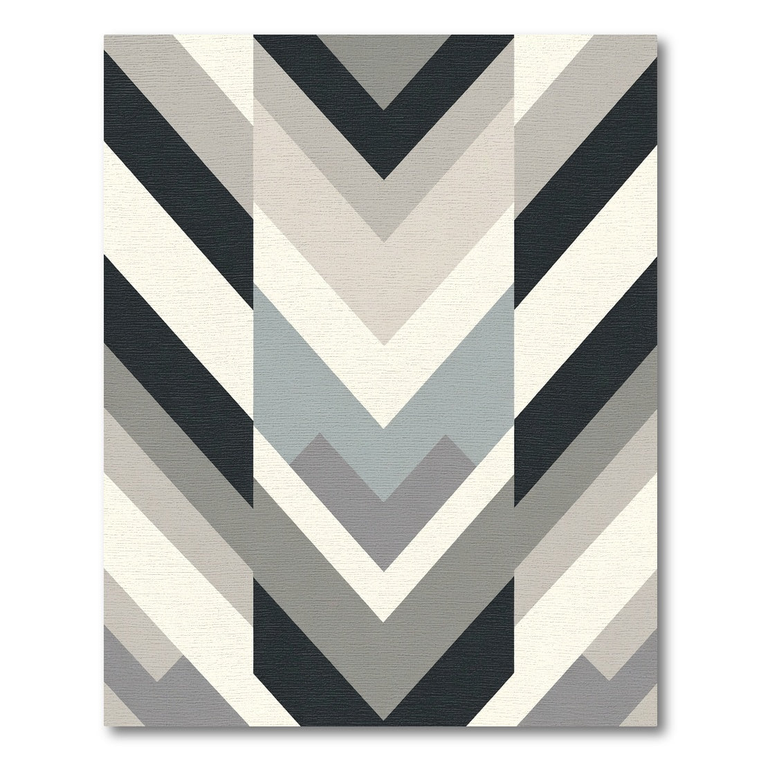 Modern Gray Chevron Geometric Abstract Rug
